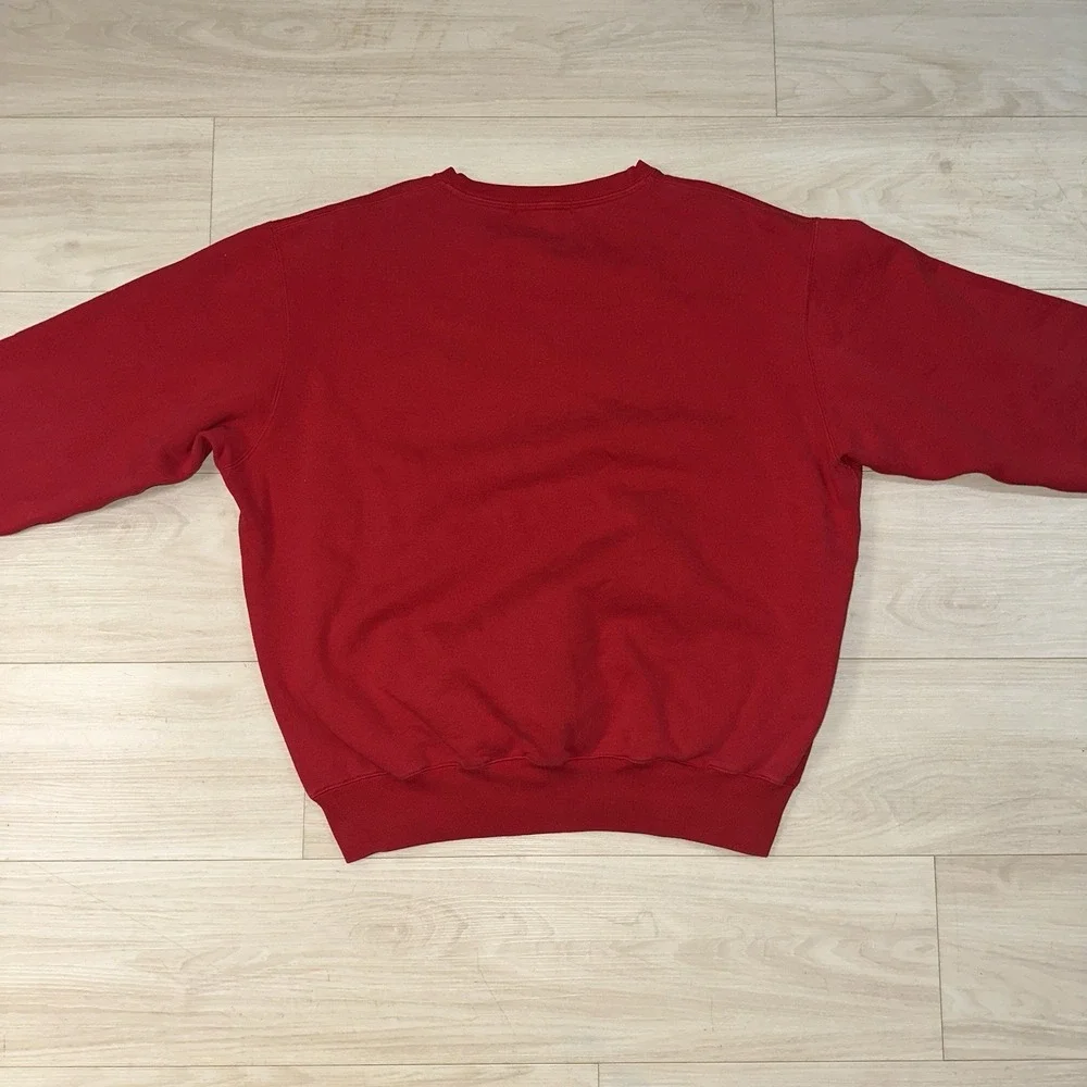 Vintage 90s Polo Ralph Lauren Sweater Mens Large‎ Red Canvas Fleece Preppy Pony